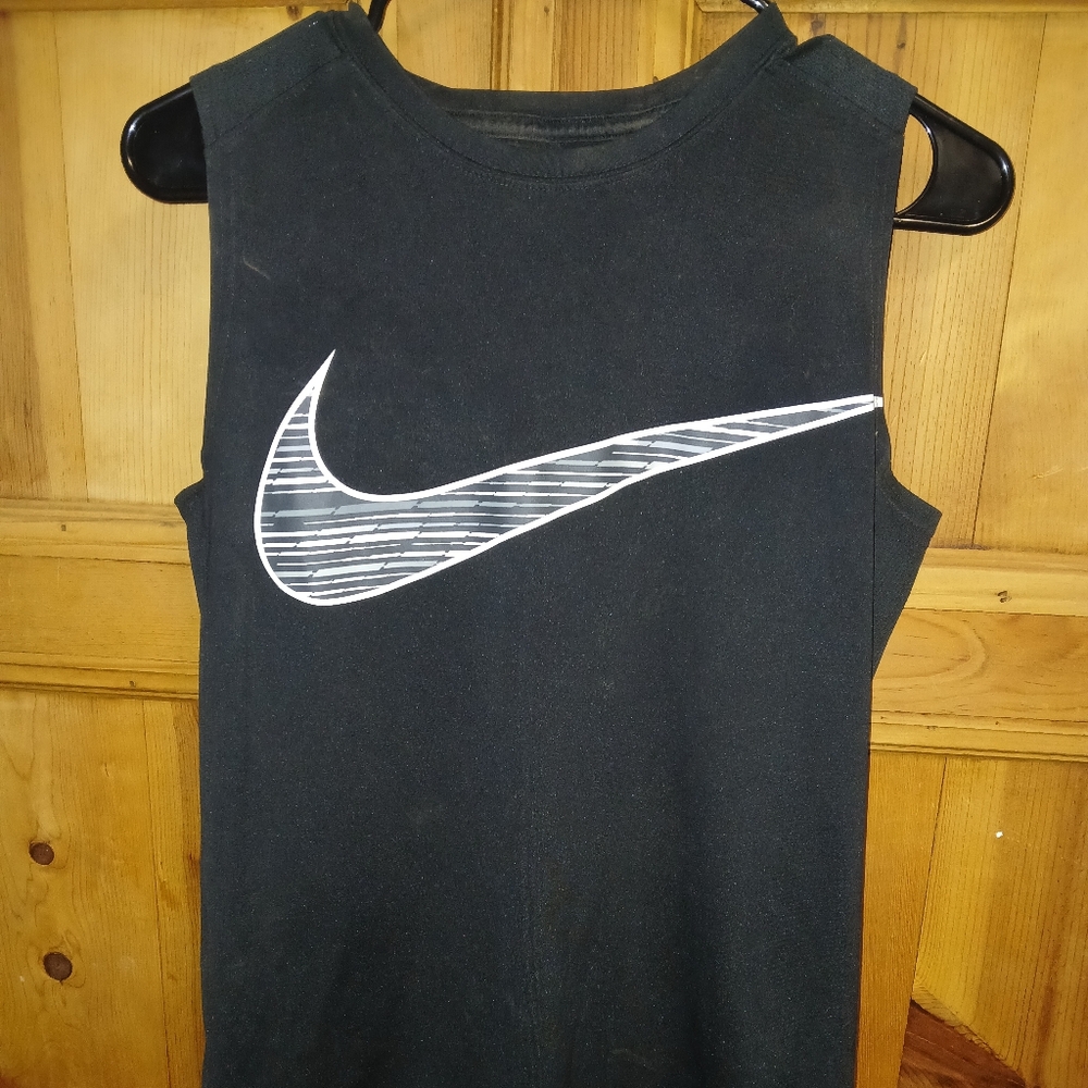 Nike Kids Black Tank Top with White Logo